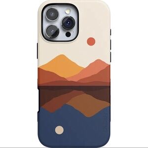 Stylish Mountain Landscape Phone Case - Blue and Orange